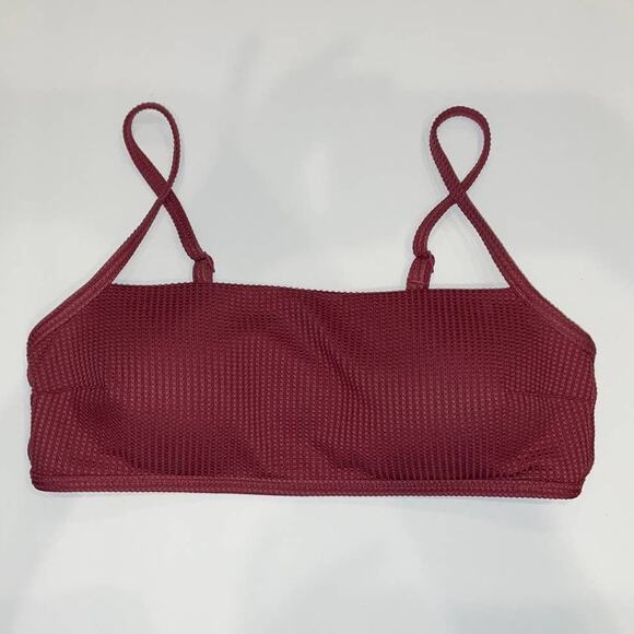 aerie Other - Aerie Bikini Top Womens Large Red Maroon Swim Bandeau Beach Pool Vacation